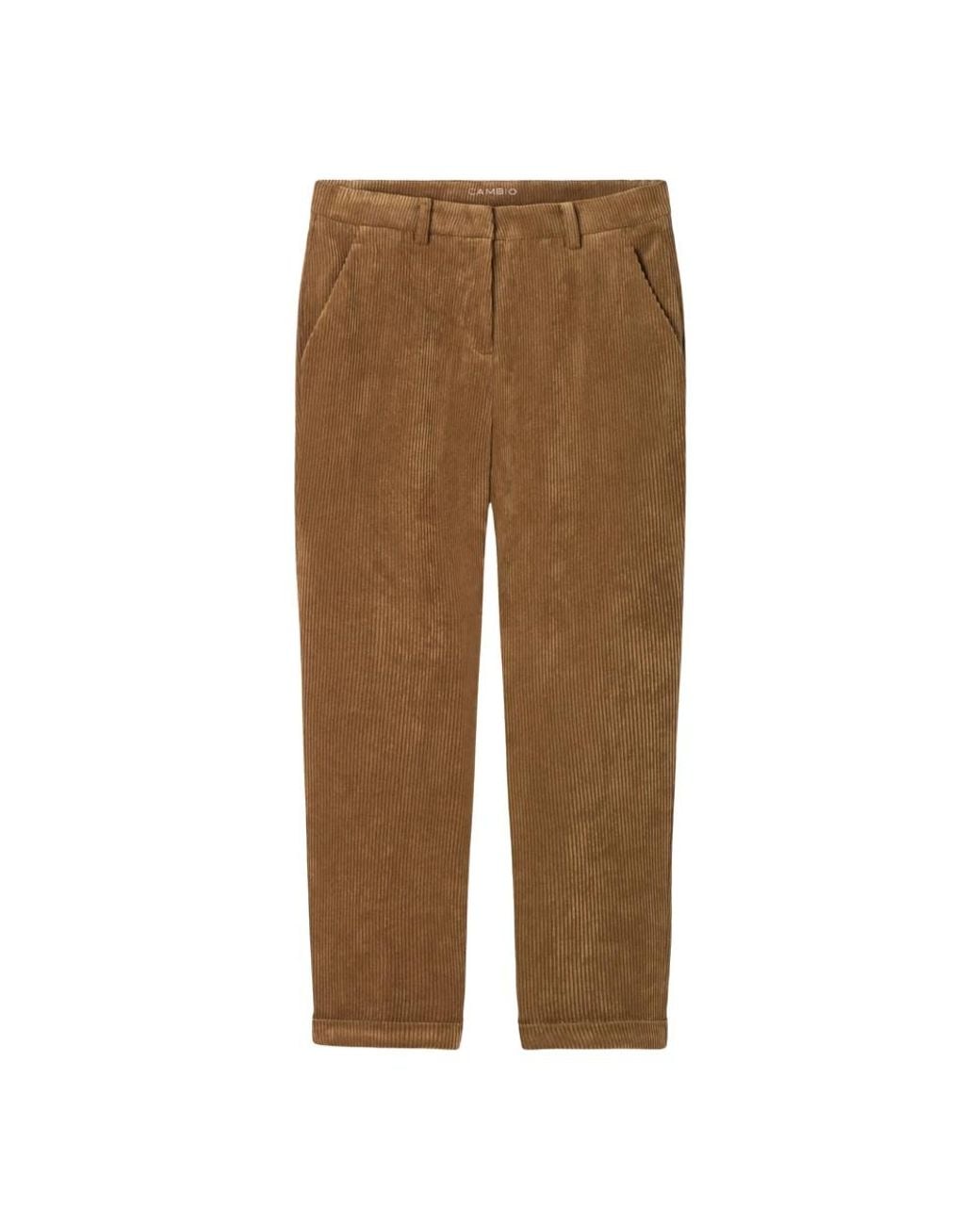 Cambio Brown Slim-Fit Trousers