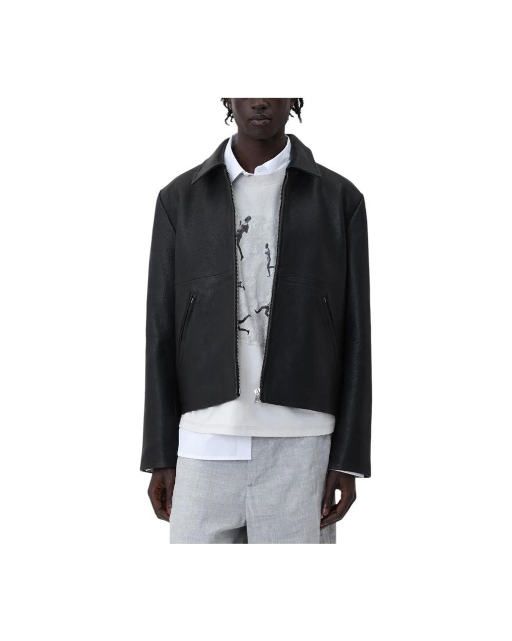 Won Hundred Black Leather Jackets for men