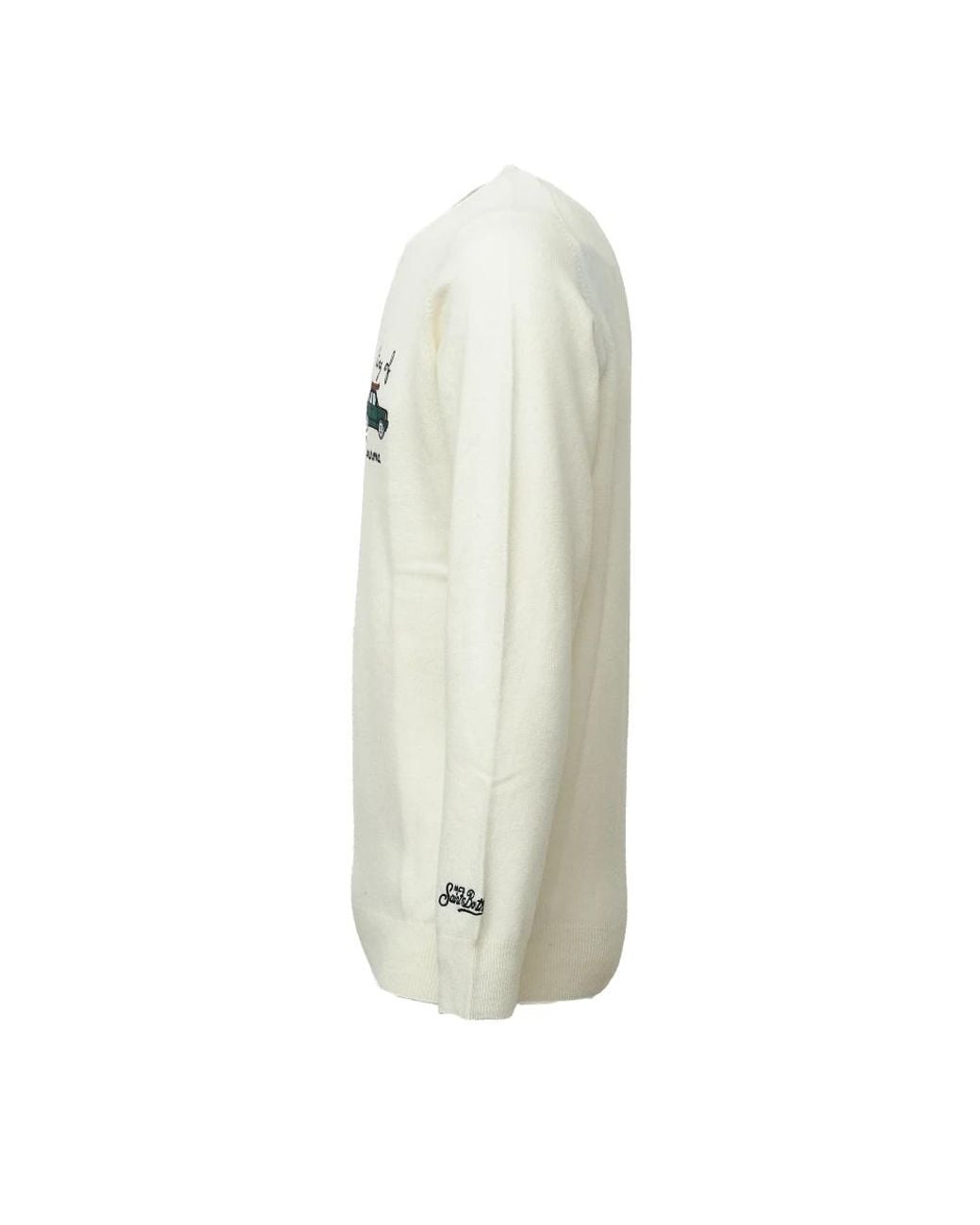 Mc2 Saint Barth White Round-Neck Knitwear for men