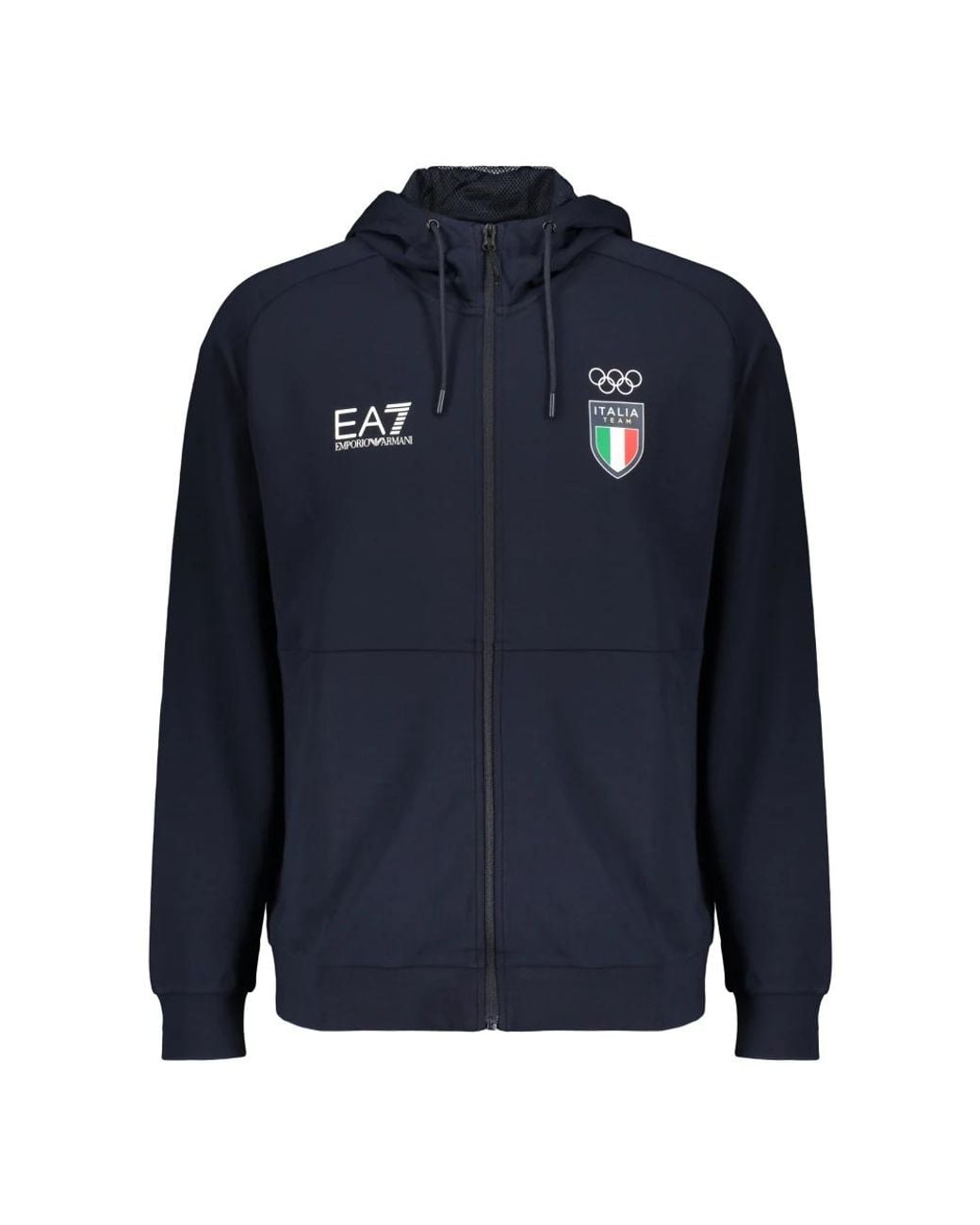 EA7 Hooded Zip Sweatshirt in het Blue voor heren