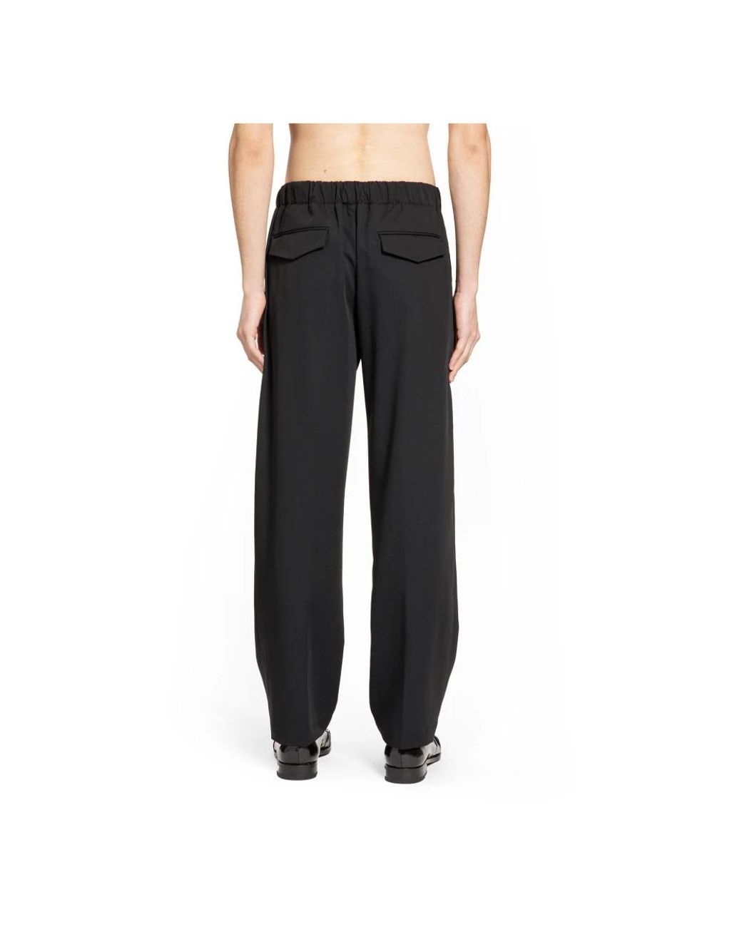 Lardini Black Straight Trousers for men