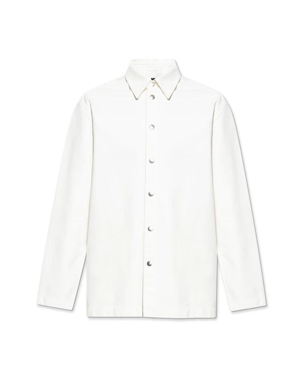 Jil Sander Overhemden ,Wit ,Katoen Shirt Met Logo in het White voor heren