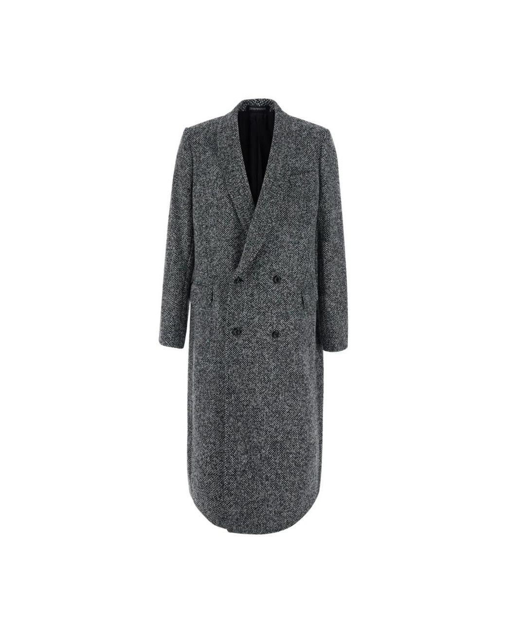 Emporio Armani Gray Double-Breasted Coats for men