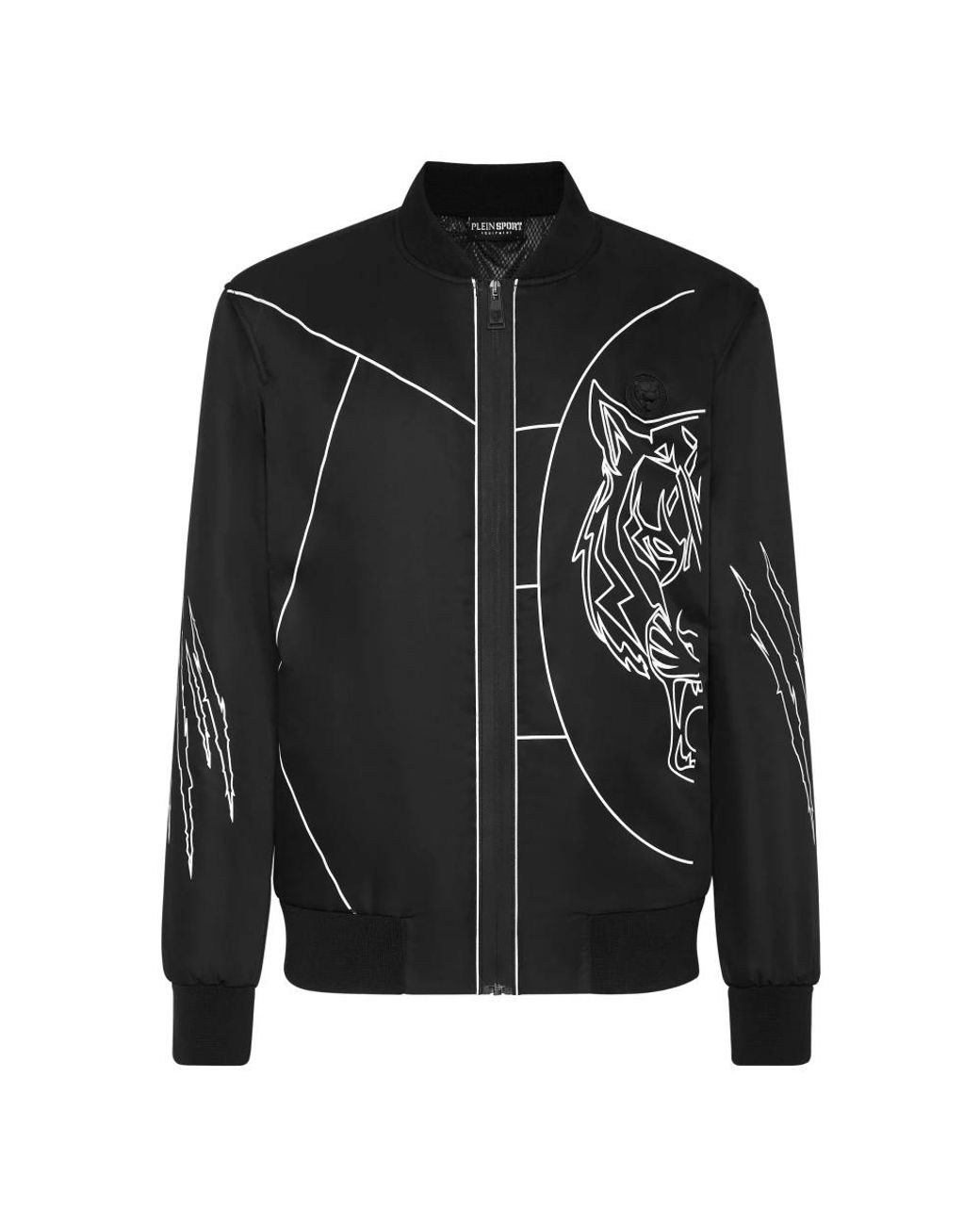 Philipp Plein Fitness ,Zwart ,Nylon Nylon Bomber Tiger Court Edition in het Black voor heren