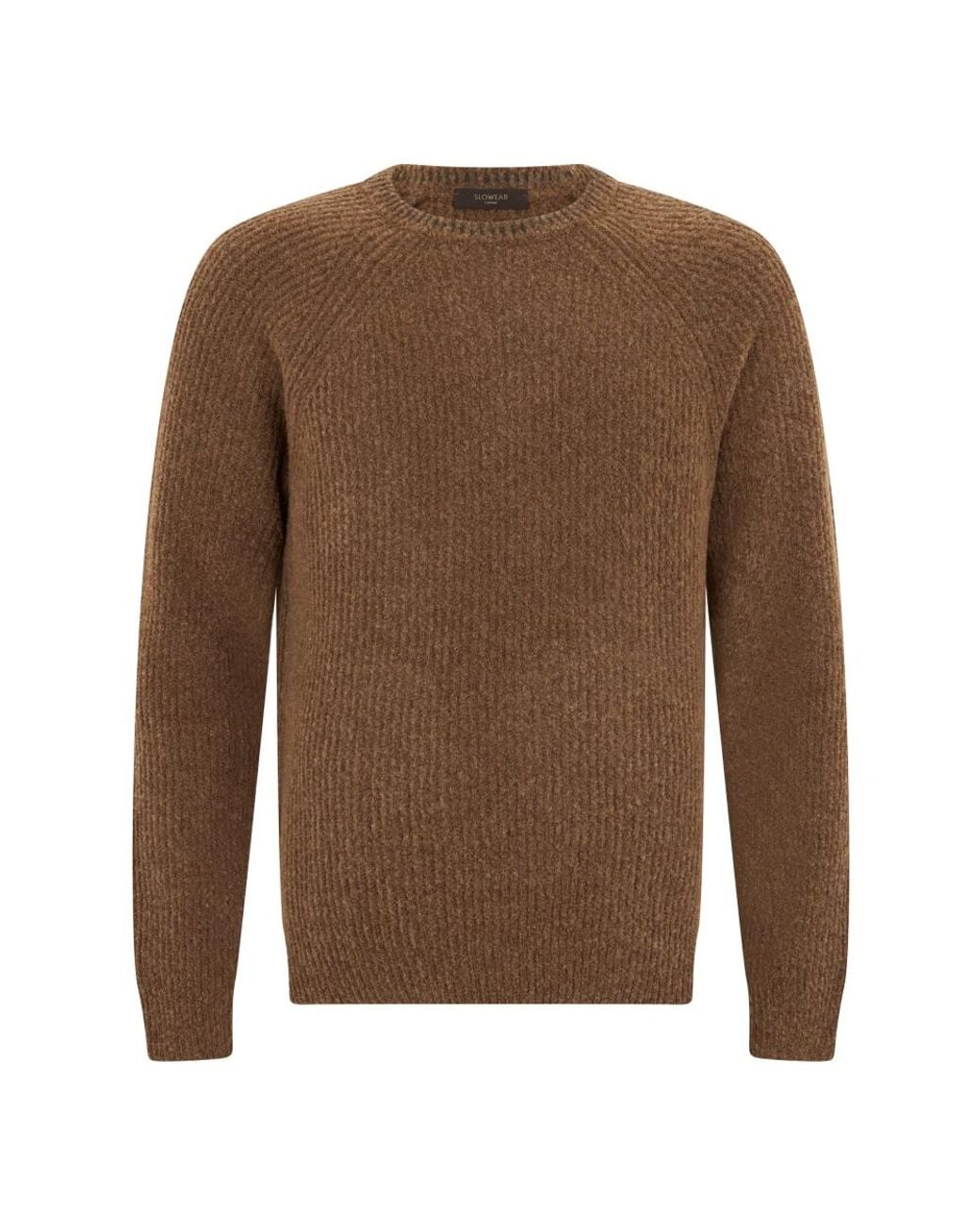 Slowear Brown Round-Neck Knitwear for men