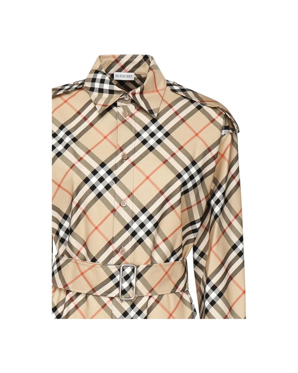 Burberry Natural Check Motiv Cotton Shirt Dress