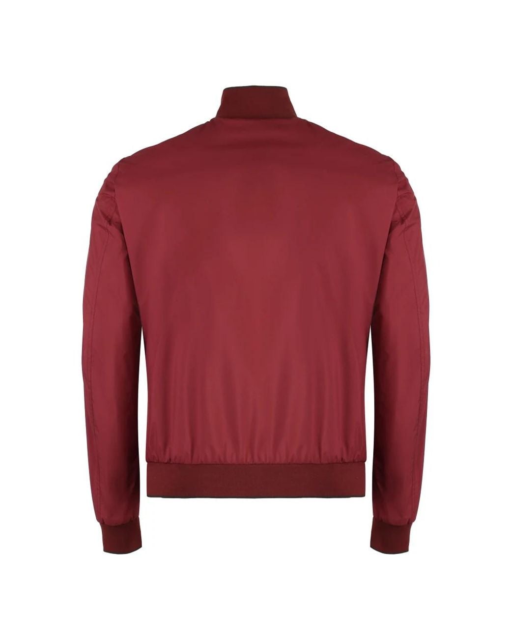 Moorer Jassen ,Rood ,Leer Leren Bomberjack Met Geribbelde Randen in het Red voor heren