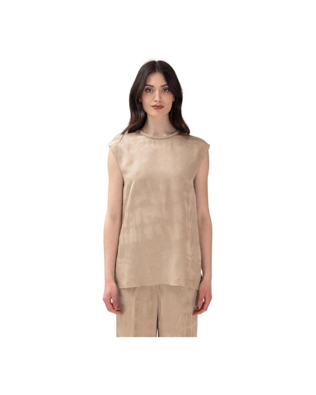 Peserico Brown Sleeveless Tops
