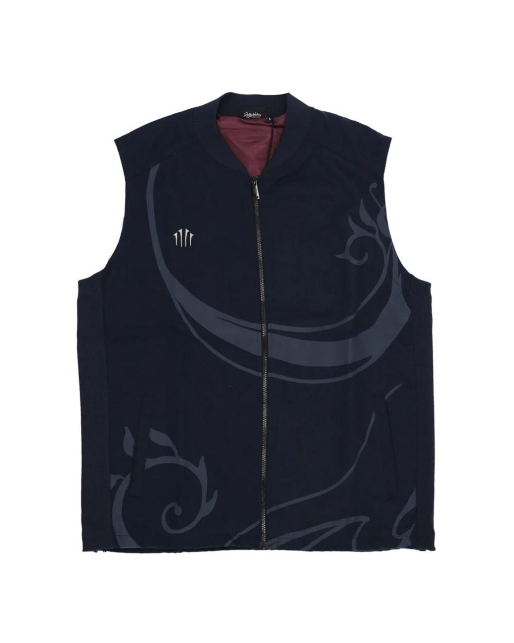 DOLLY NOIRE Jassen ,Zwart ,Katoen Zwarte Jhin Gilet Met League Of Legends Borduurwerk in het Blue voor heren