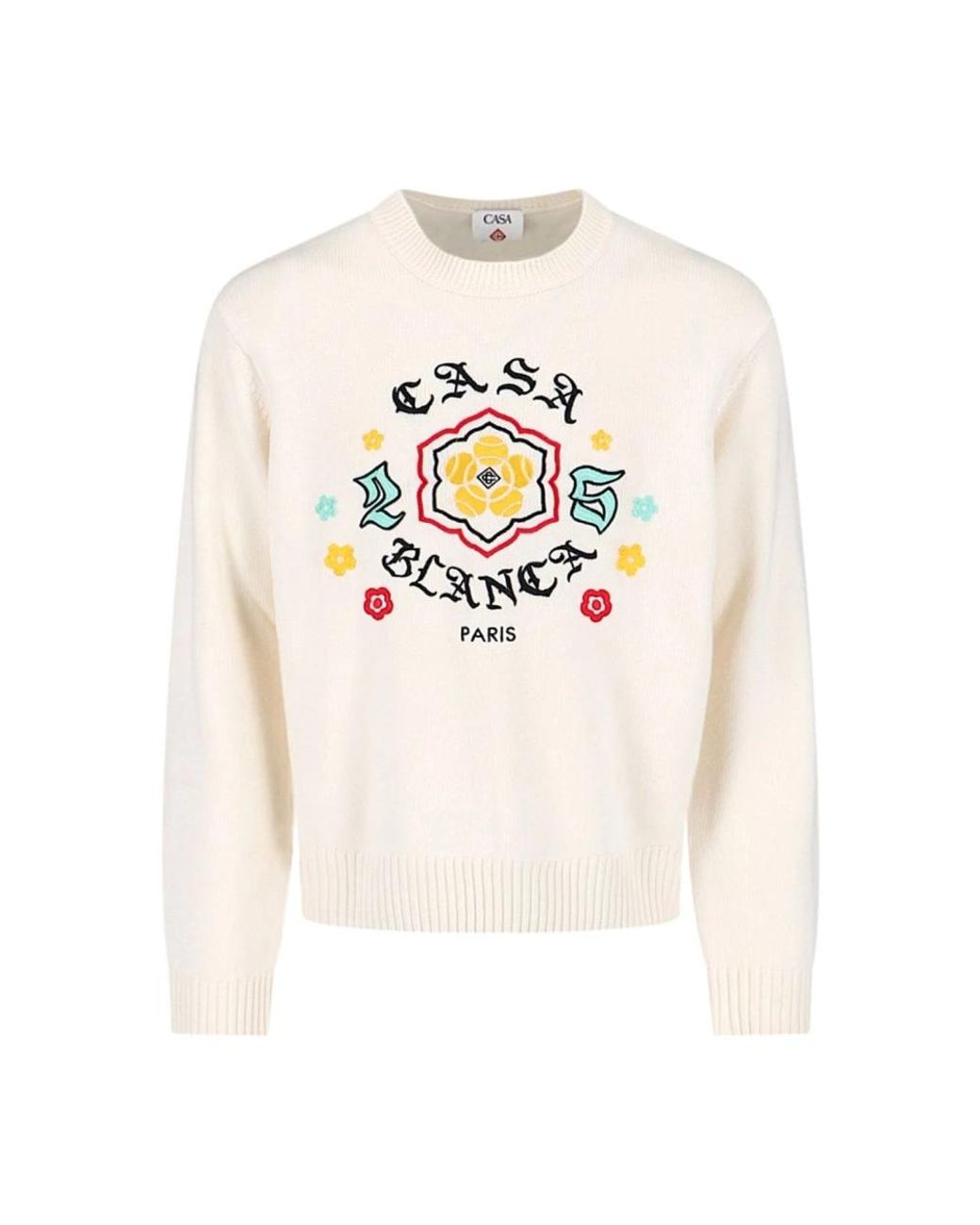 Casablanca White Round-Neck Knitwear for men