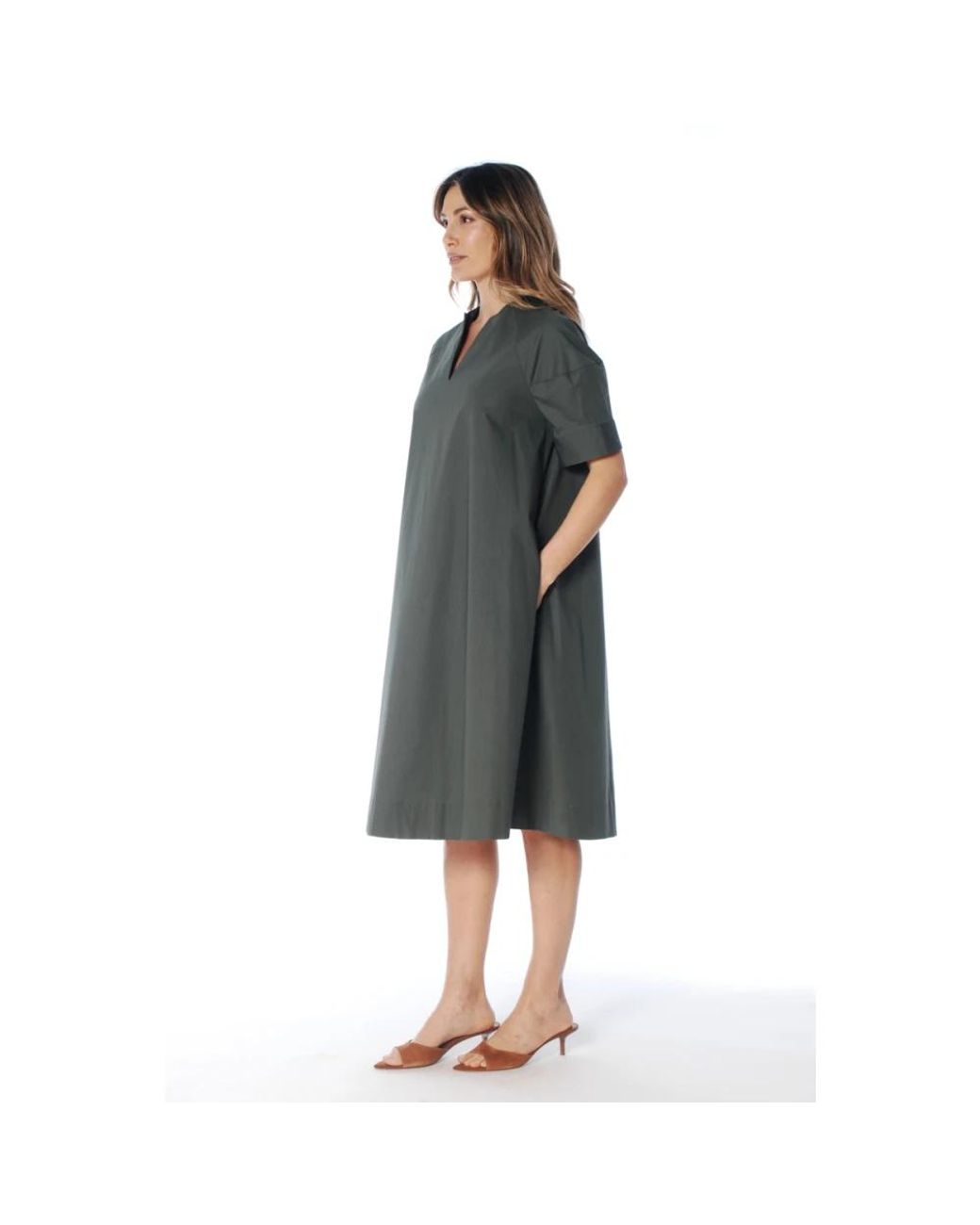 ROSSO35 Gray Abito Con Scollo A V