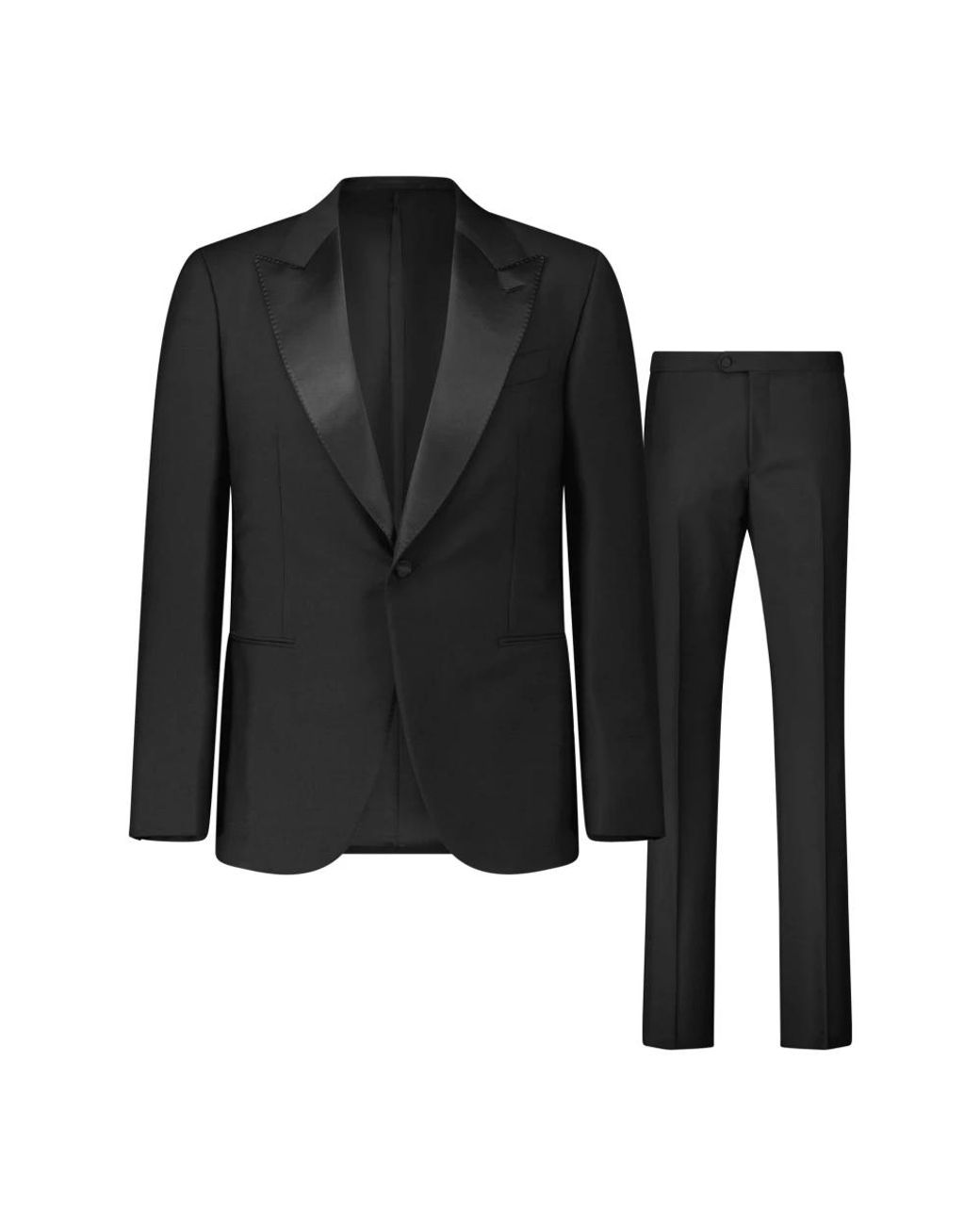 Caruso Black Single Breasted Suits for men