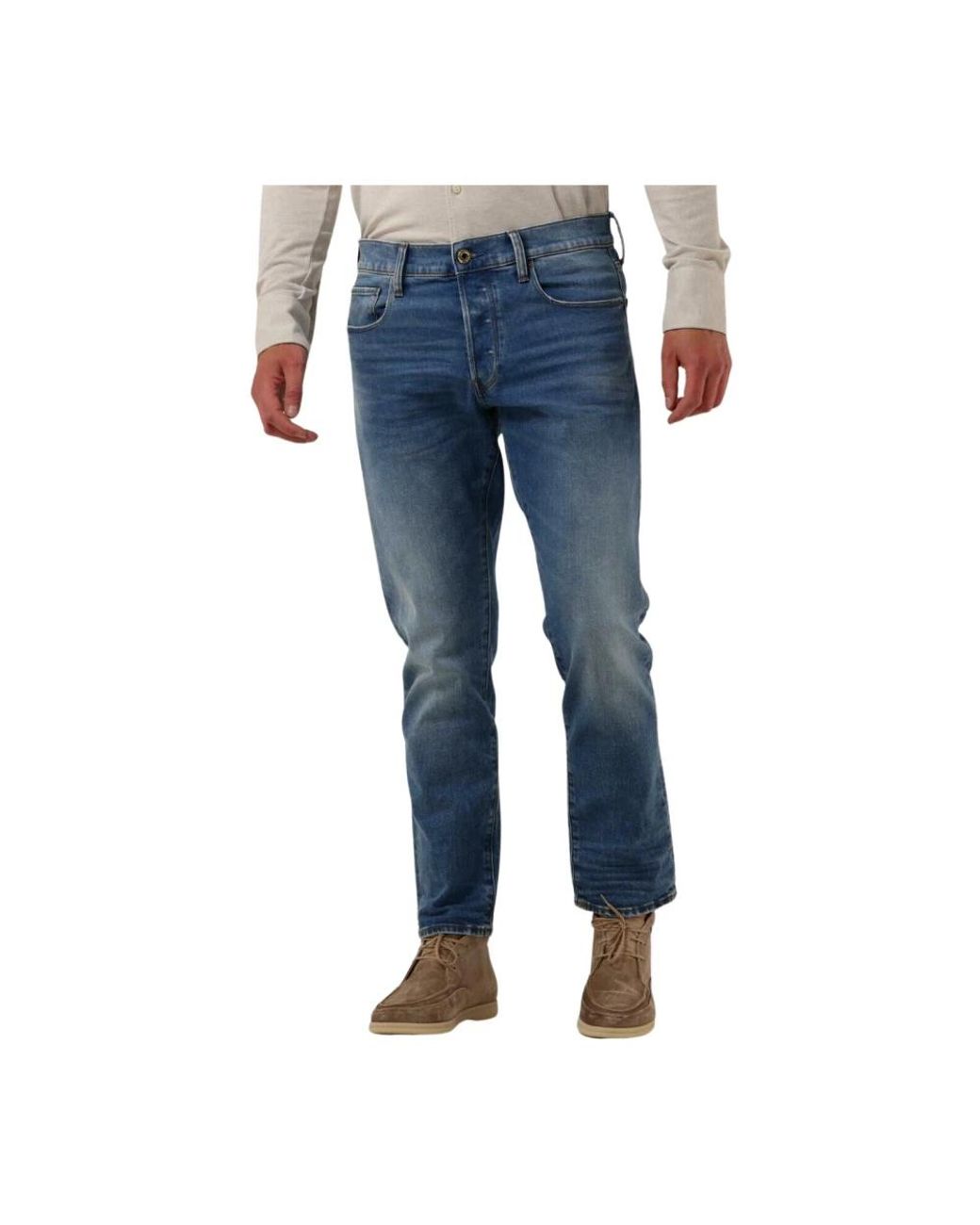 G-Star Jeans ,Blauw ,Katoen Regular Tapered Blauwe Jeans in het Blue voor heren