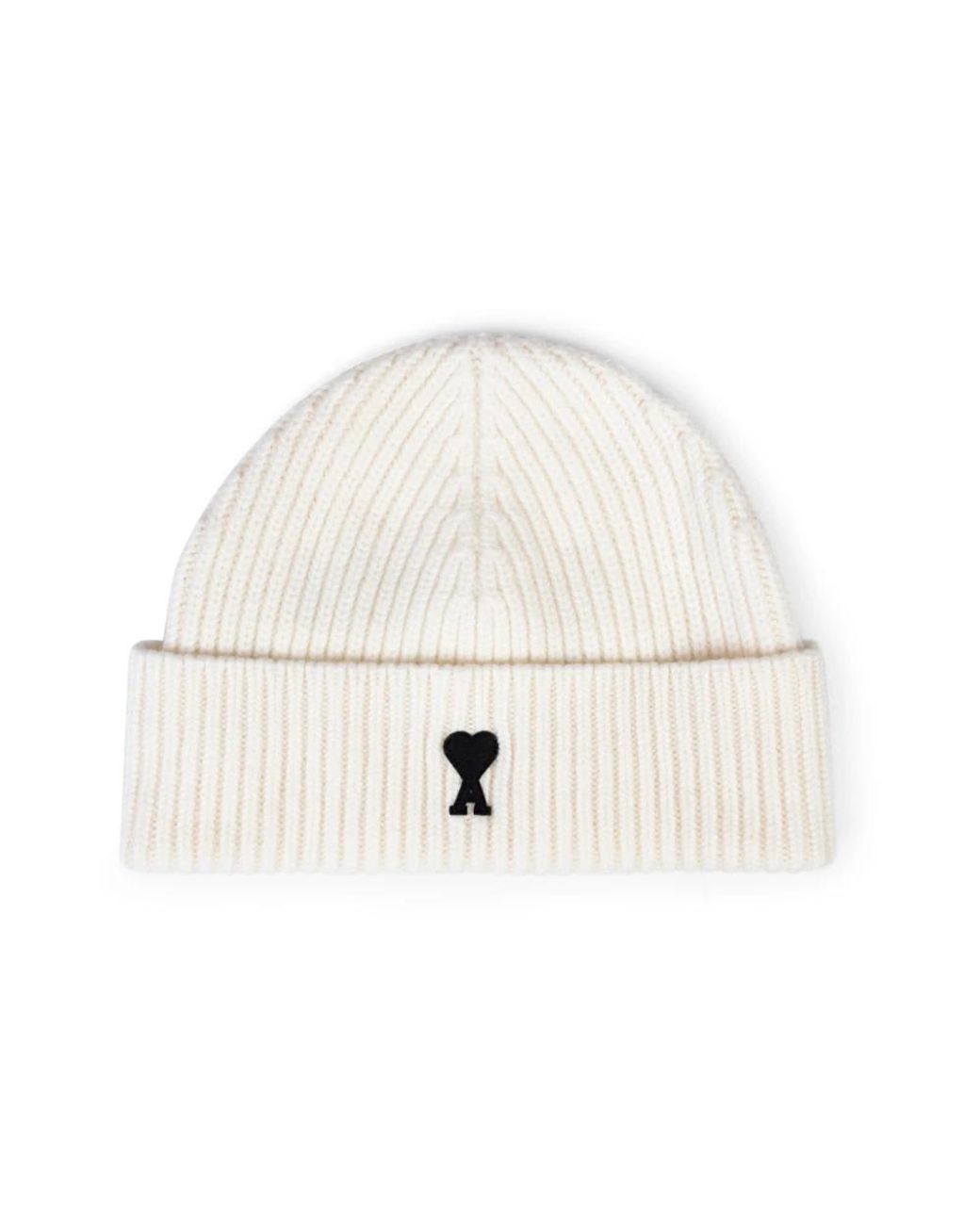 AMI Accessoires ,Wit ,Hart Beanie Off in het Natural