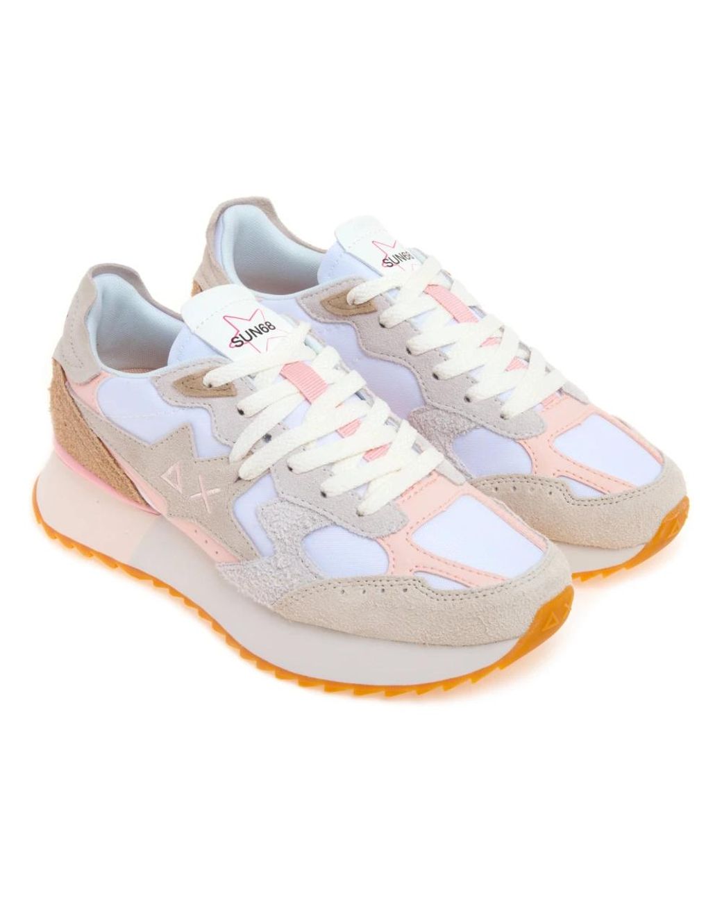 Sun 68 White Sneakers