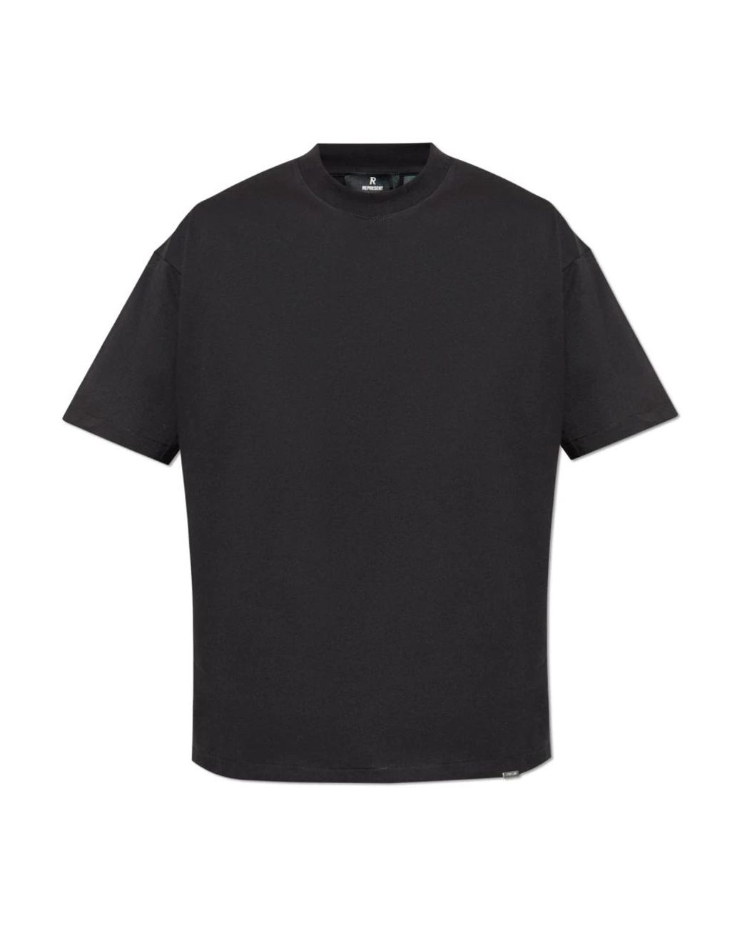 Represent Tops ,Zwart ,Katoen Initial Oversized T-Shirt in het Black voor heren