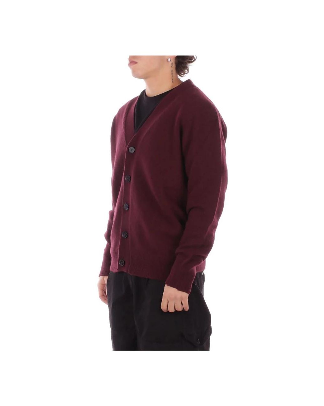 Cardigans Amaranto de hombre de color Red