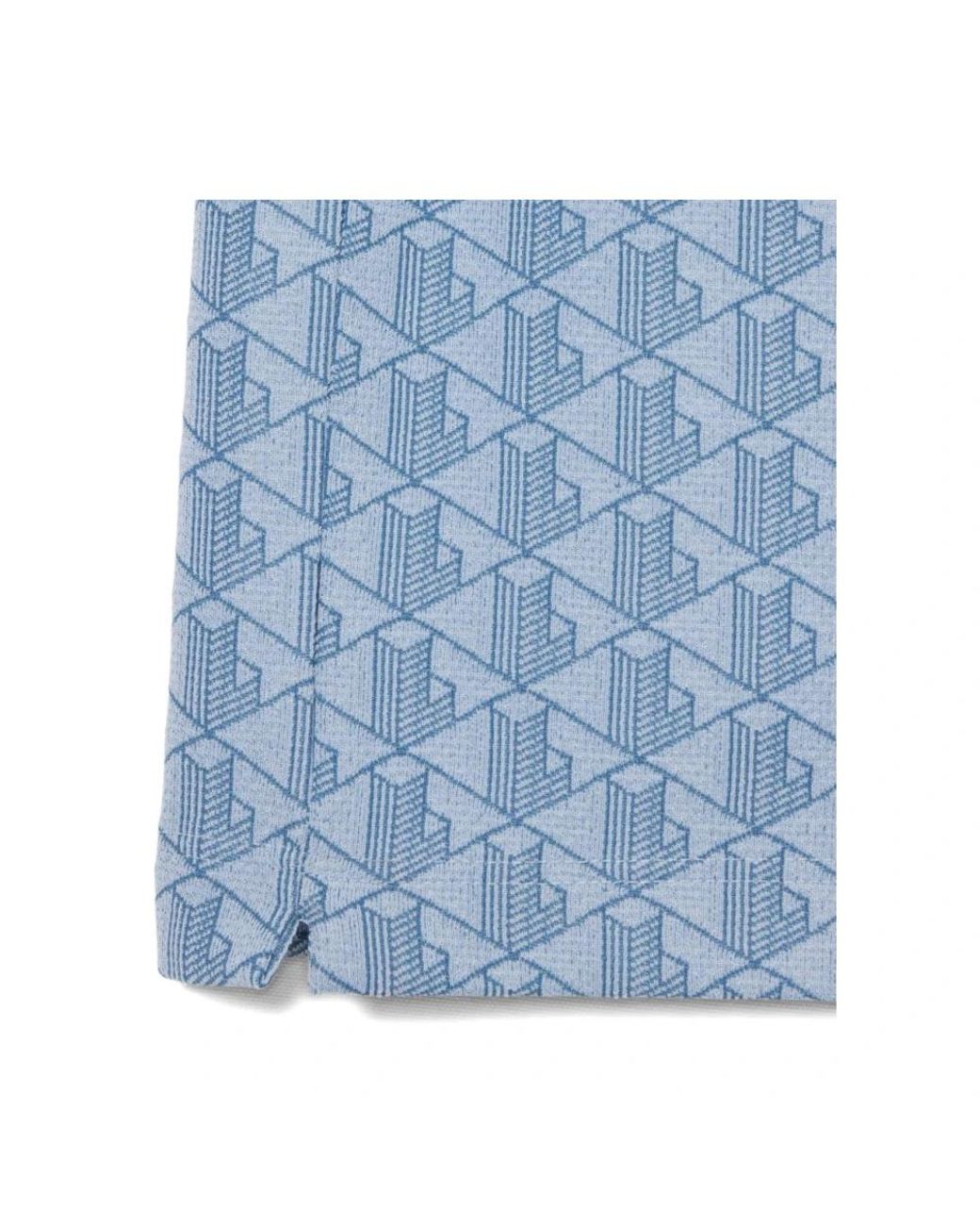 Lacoste Klassisches Polohemd Mit Monogramm-Jacquardmuster in Blue für Herren
