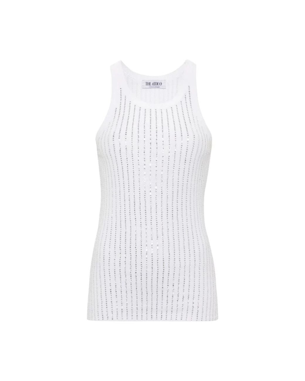 The Attico White Sleeveless Tops