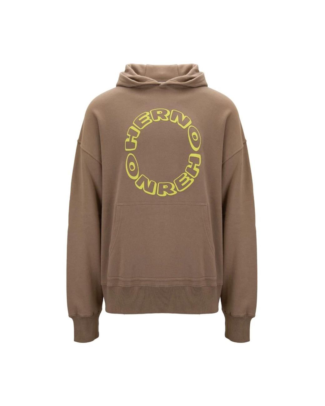 Herno Hoodies & Sweatvesten ,Bruin ,Katoen Hoodie Met Logo in het Brown voor heren