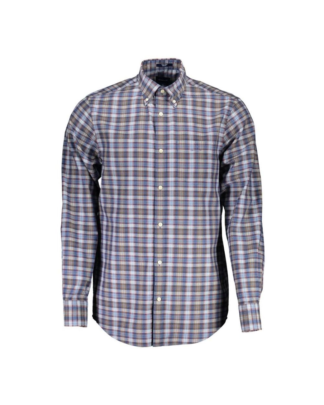 Gant Blaues Langarm-Button-Down-Hemd in Blue für Herren