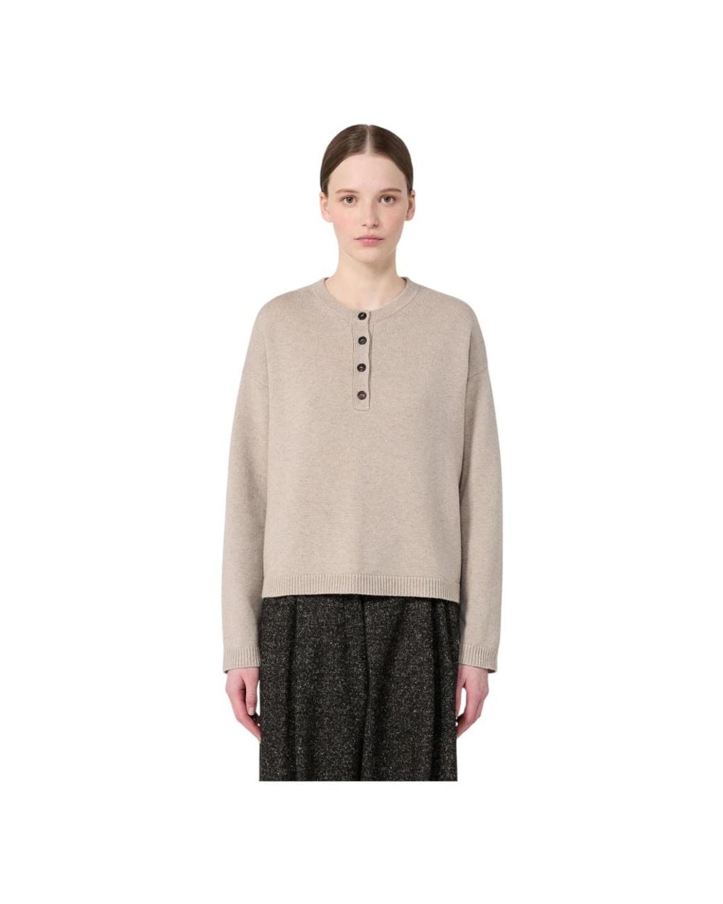 Max Mara Natural Round-Neck Knitwear