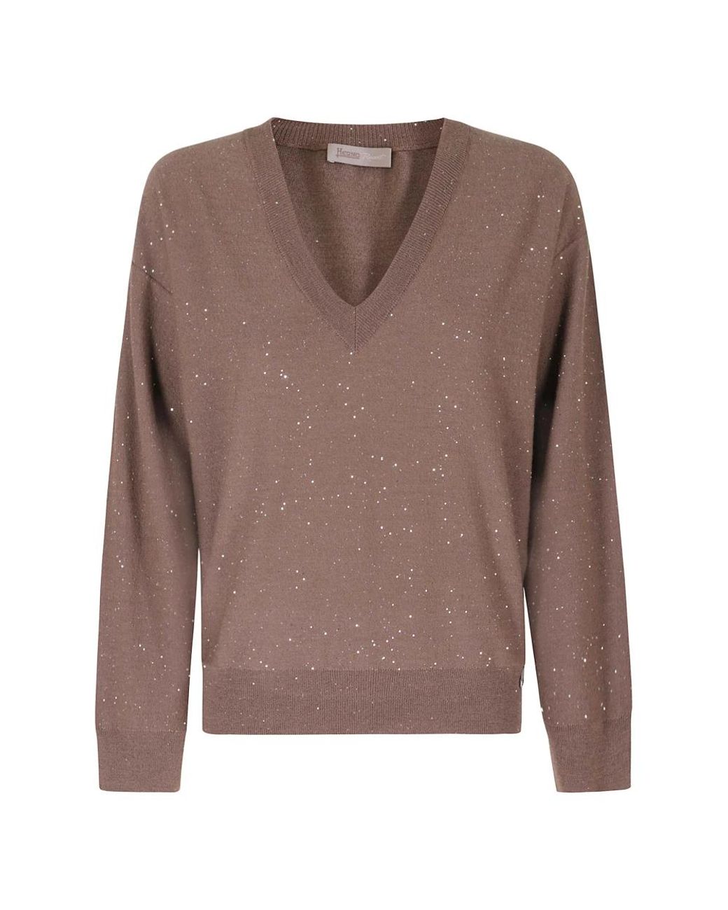 Herno Brown V-Neck Knitwear