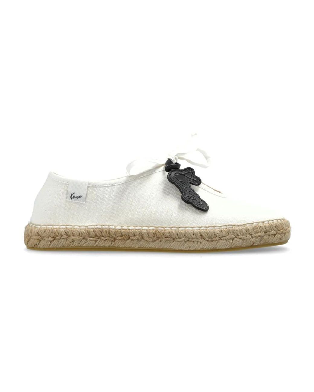 KENZO Schoenen ,Wit ,Katoen Logo Espadrilles in het White