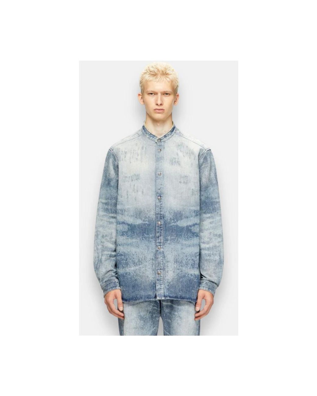 DIESEL Blue Denim Shirts for men