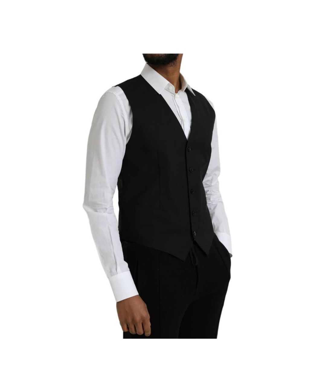 Dolce & Gabbana Black Waistcoats for men