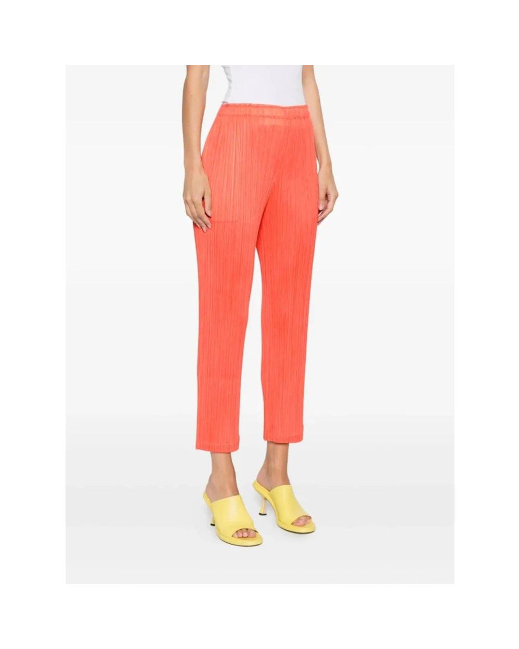 Issey Miyake Red Cropped Trousers