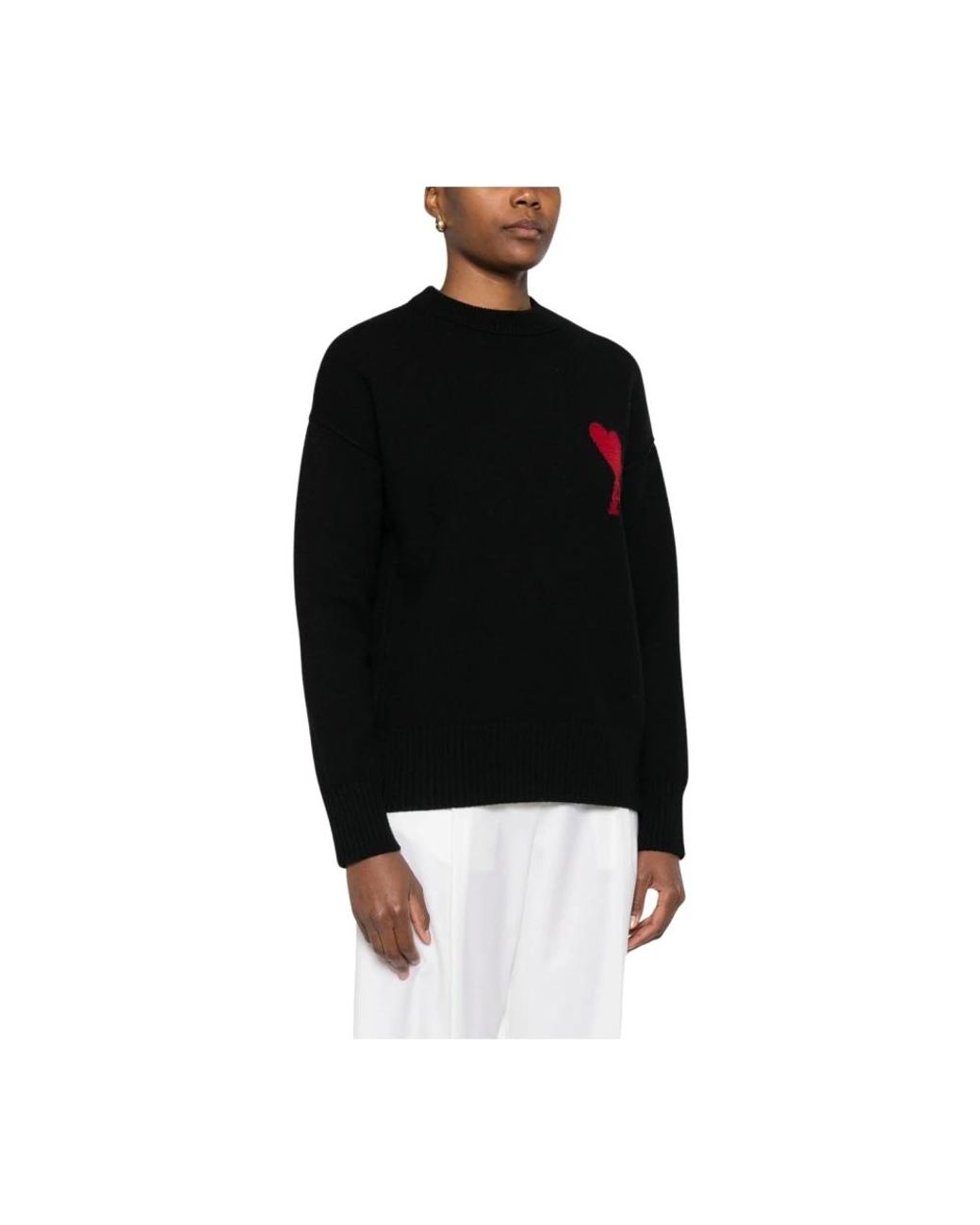AMI Black Round-Neck Knitwear