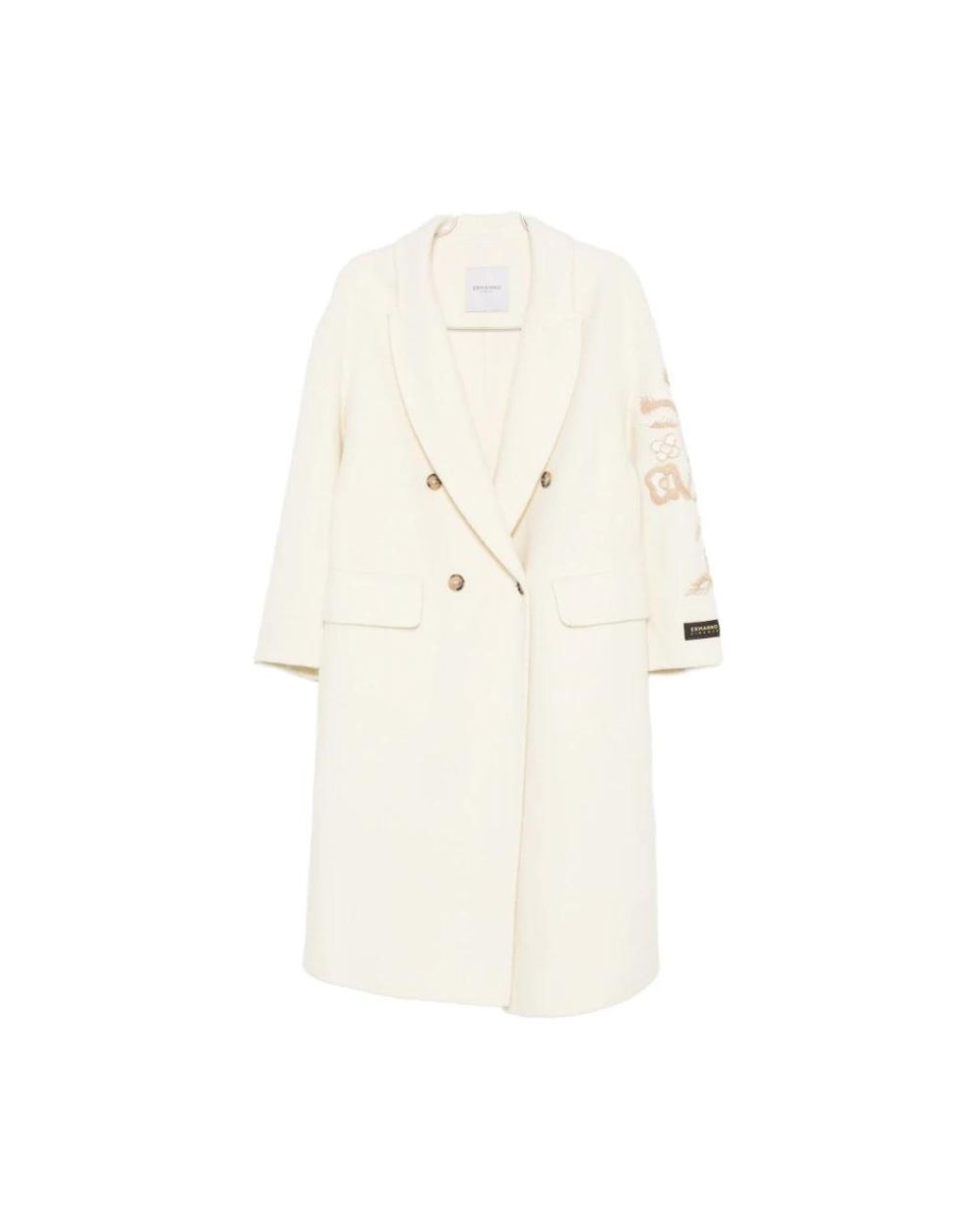 Ermanno Scervino White Double-Breasted Coats