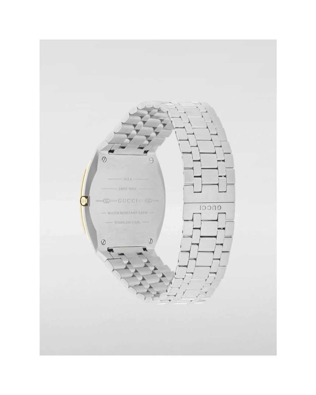 Gucci Accessoires ,Grijs ,Elegante Tweekleurige Zwitsers Horloge in het Metallic voor heren