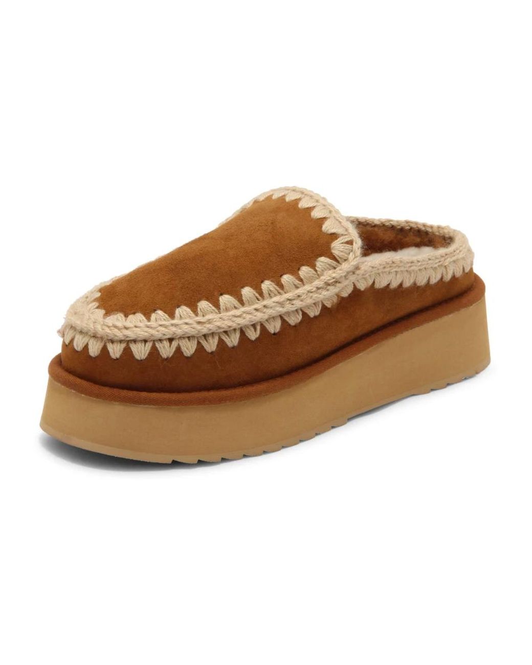 Mou Brown Eskimo Platform Clog Hausschuhe