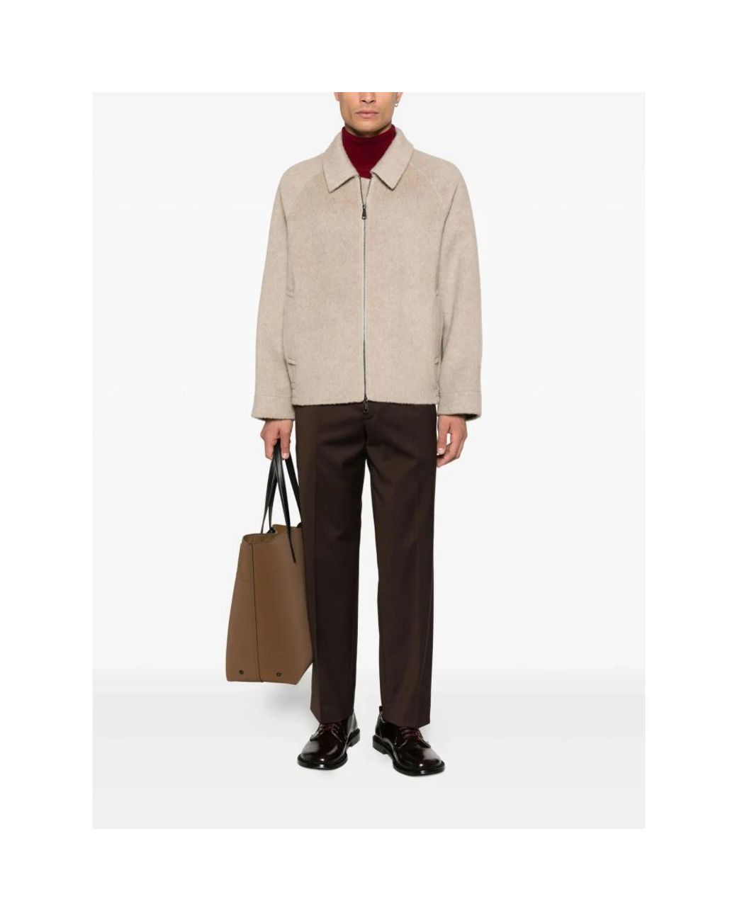 Amaranto Brown Straight Trousers for men