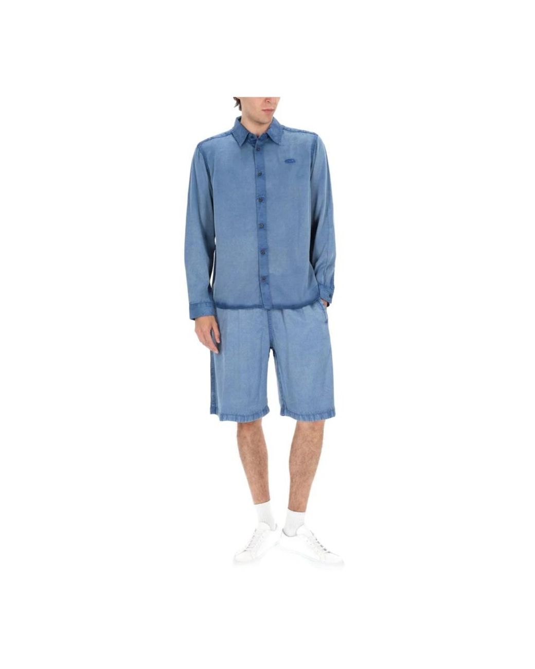 DIESEL Blue Denim Shorts for men