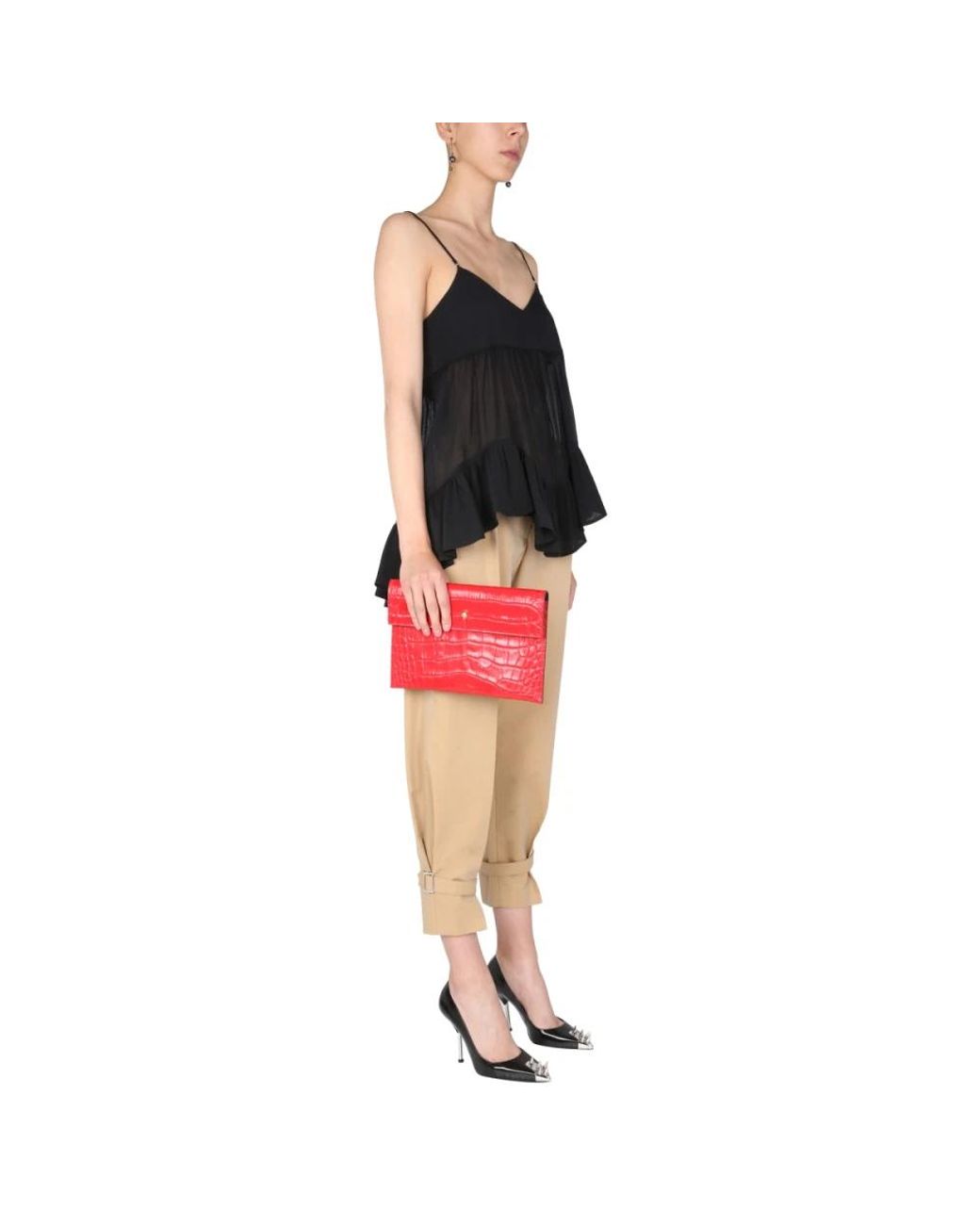 Sleeveless Tops McQueen de color Black