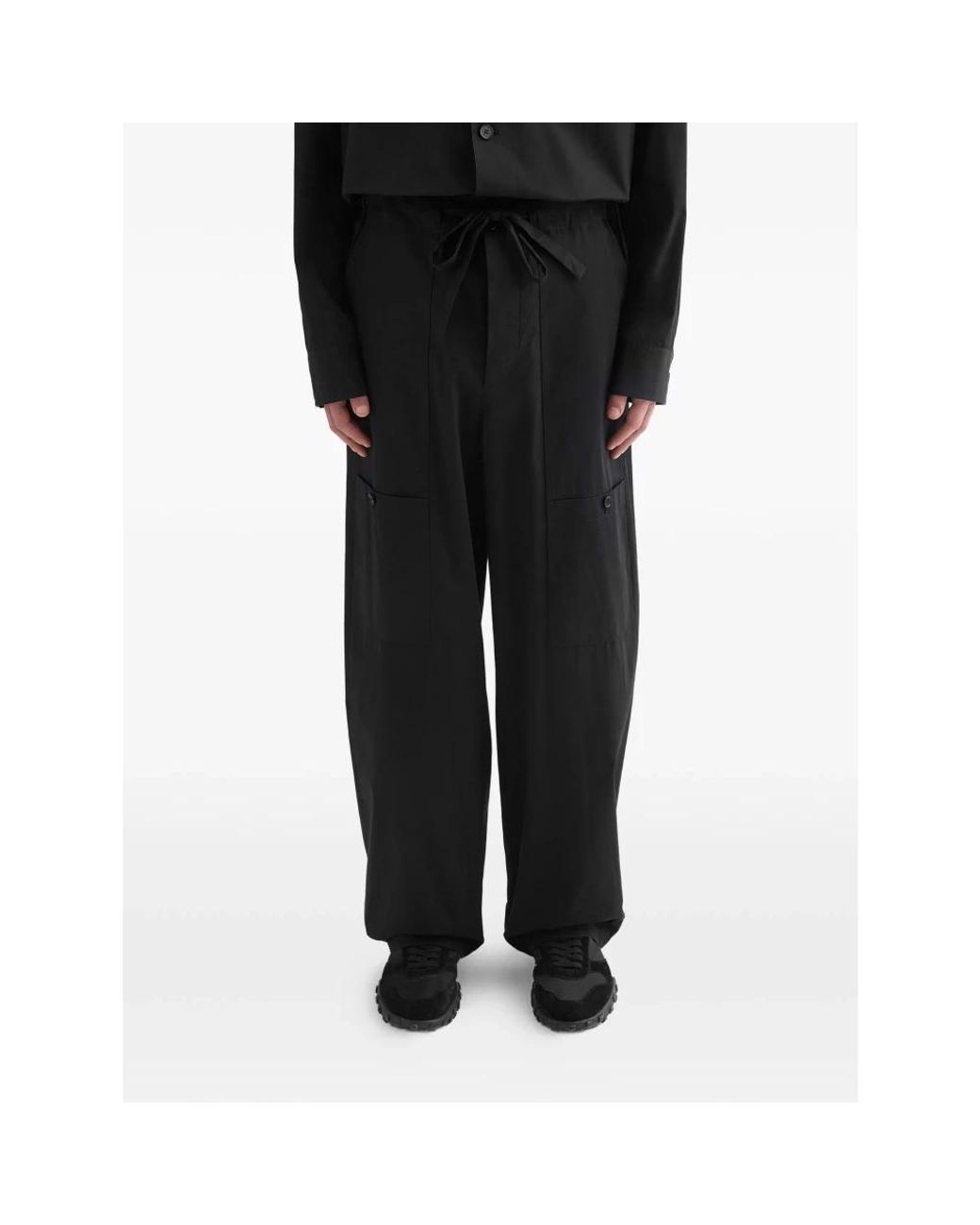 Jil Sander Black Wide Trousers for men