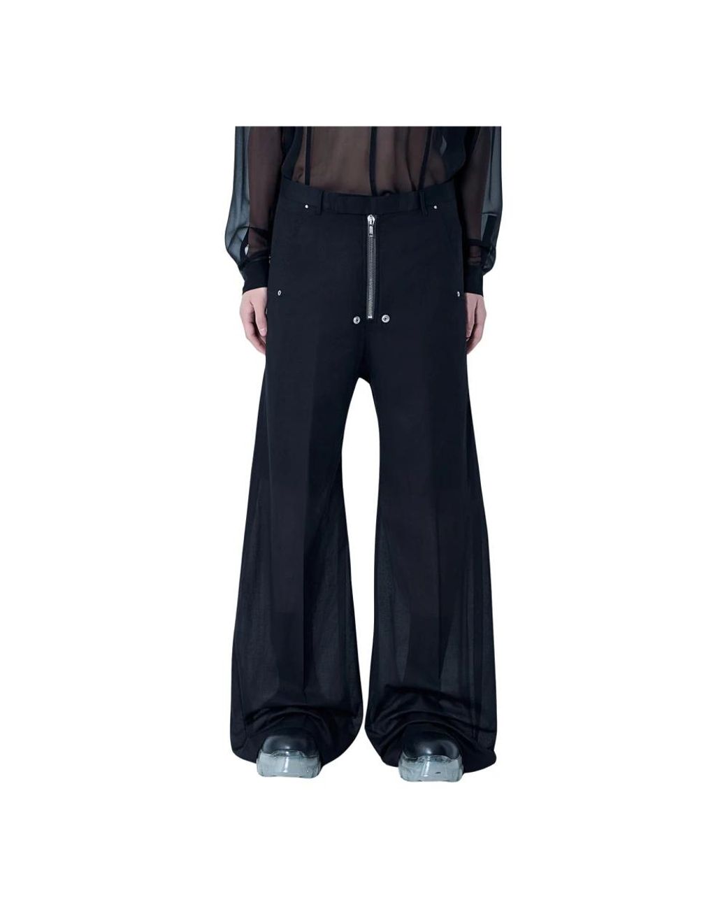 Rick Owens Blue Wide Trousers for men