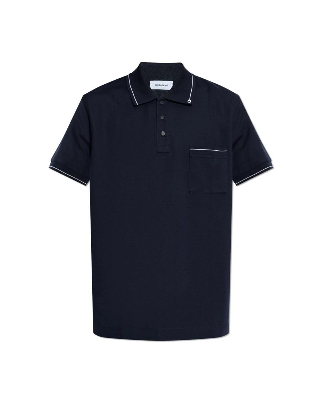 Ferragamo Tops ,Blauw ,Katoen Polo Met Zak in het Blue voor heren