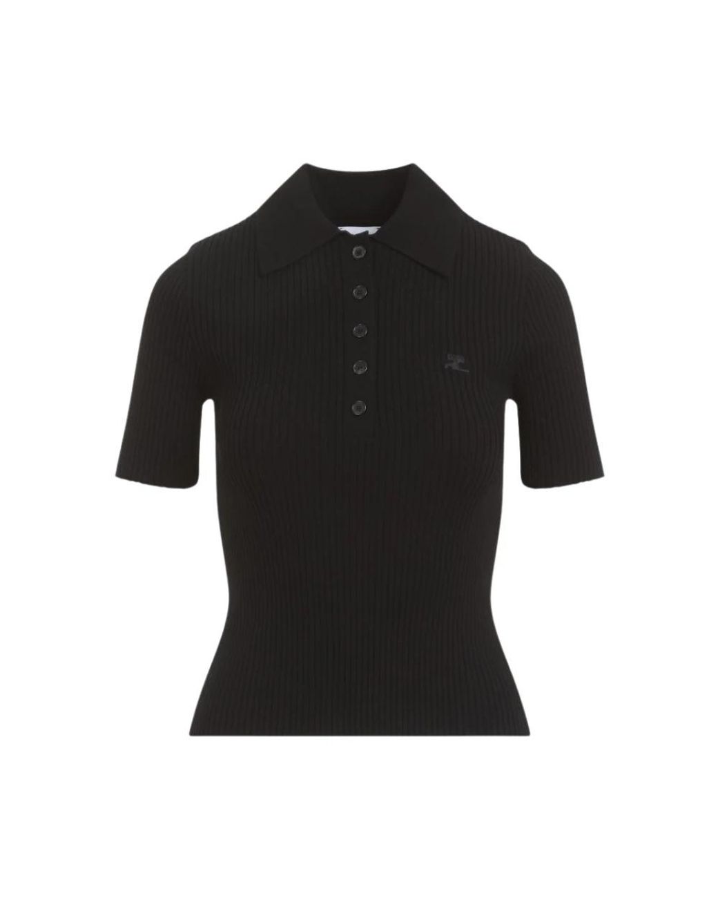 Courreges Black Polo Shirts