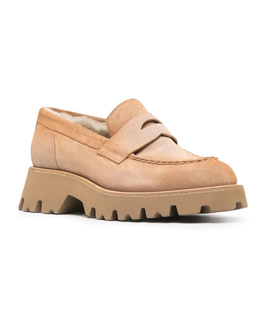 Santoni Natural Elegante Leder Loafers