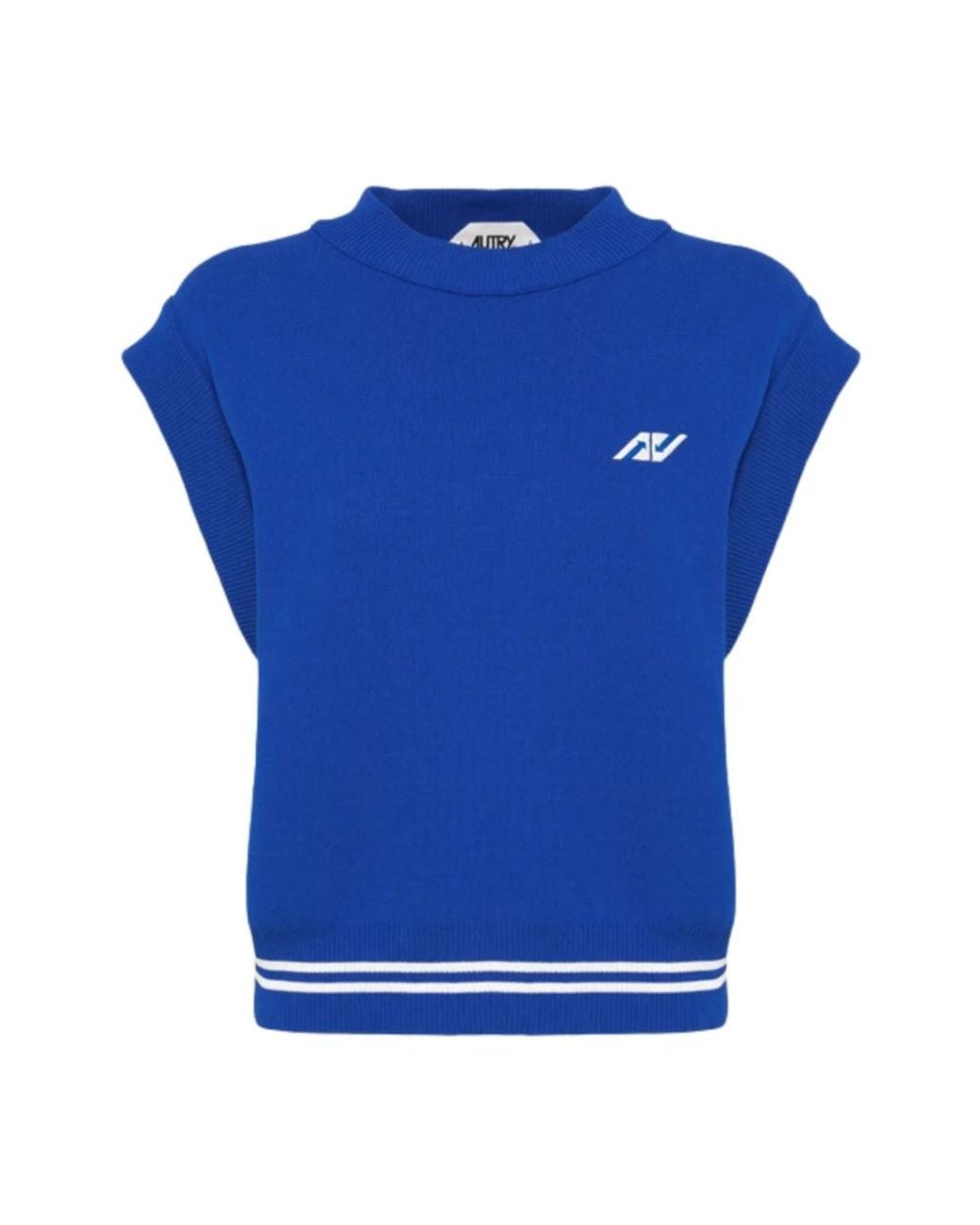 Autry Blue Sleeveless Tops