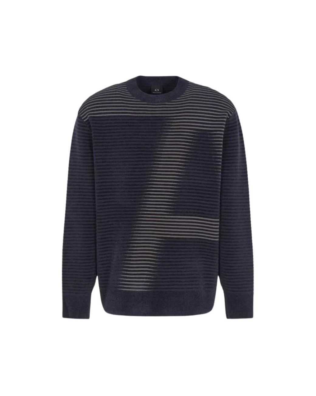 ARMANI EXCHANGE Blue Round-Neck Knitwear for men