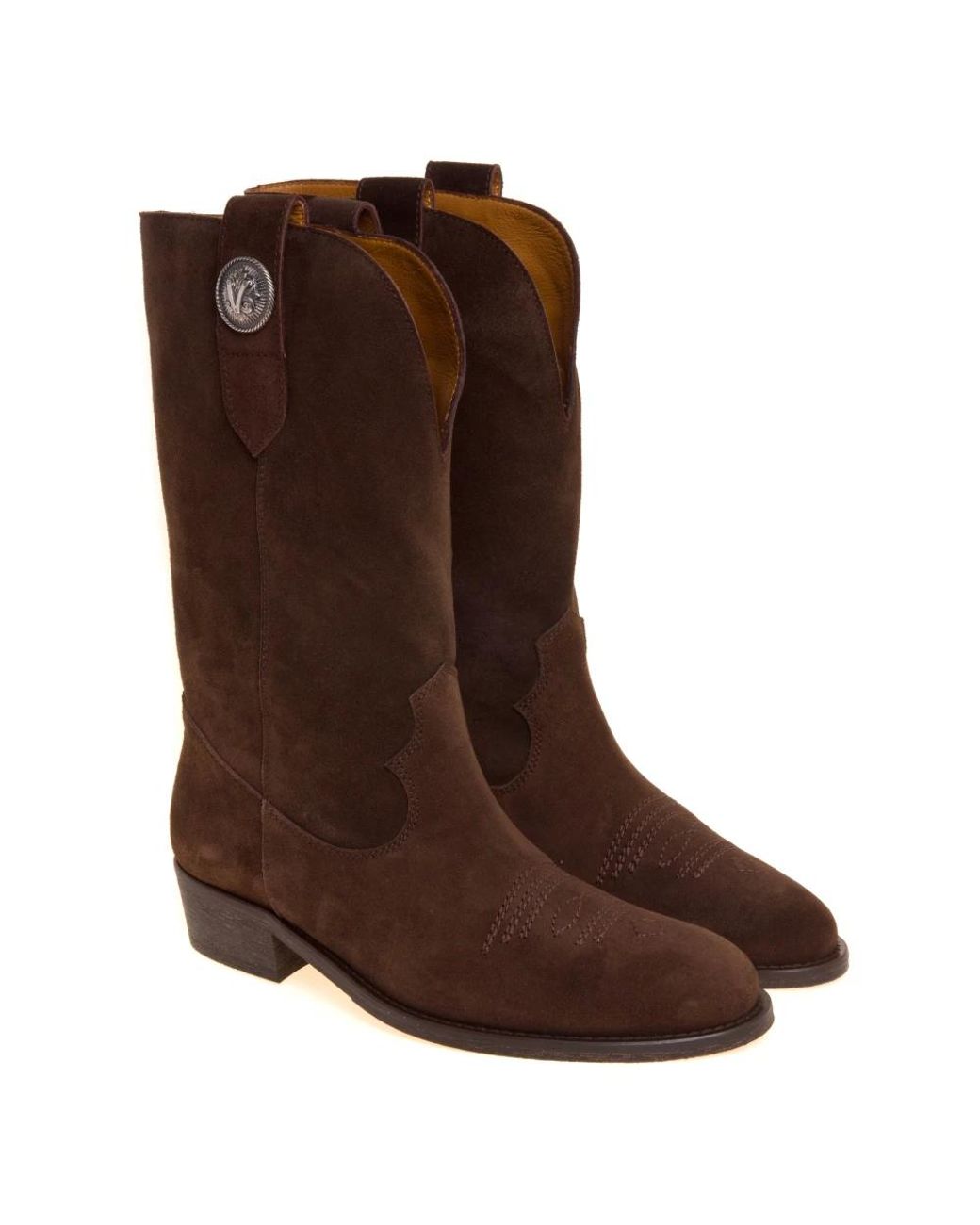 Via Roma 15 Brown Cowboy & Biker Boots
