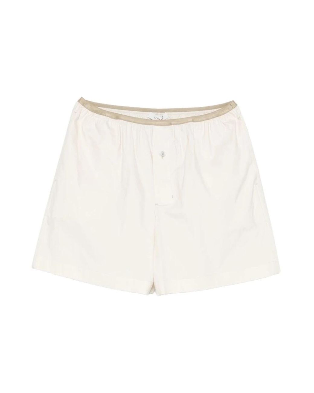 Lemaire White Short Shorts