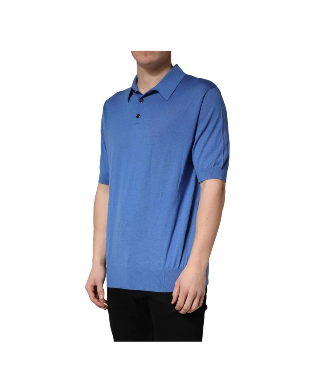 Dolce & Gabbana Blue Polo Shirts for men