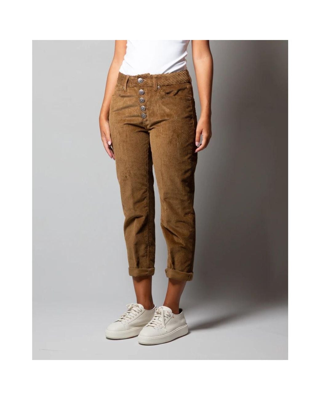 Dondup Brown Cropped Trousers