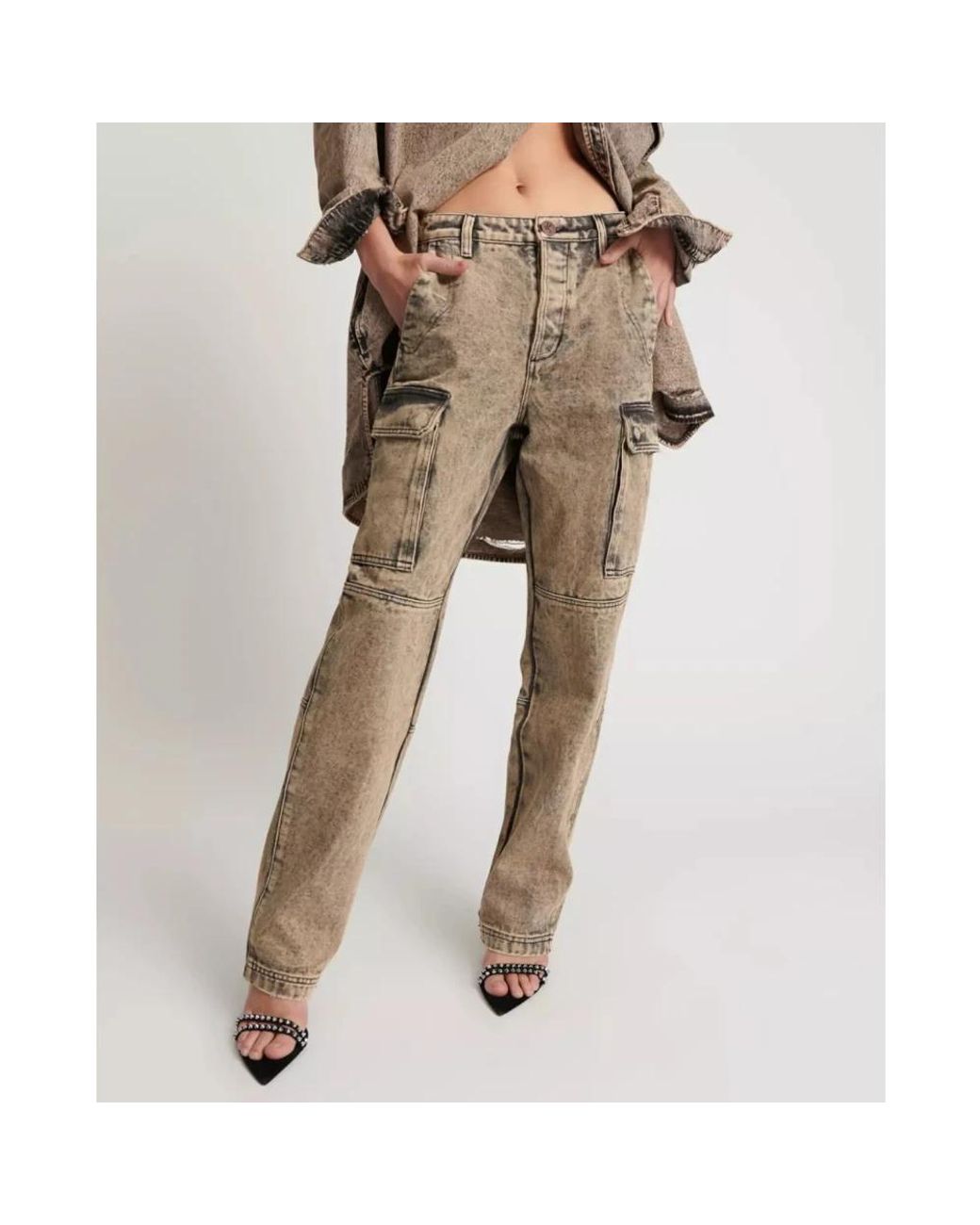 One Teaspoon Gray Straight Fit Jeans
